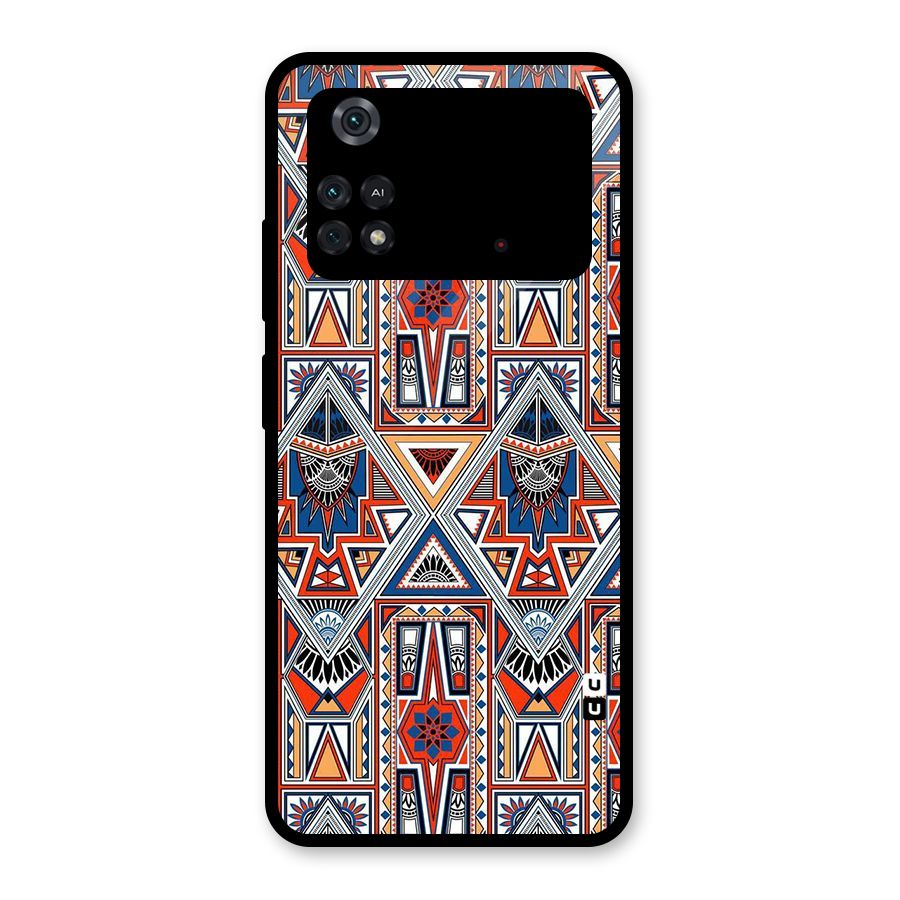 Creative Aztec Art Glass Back Case for Poco M4 Pro 4G