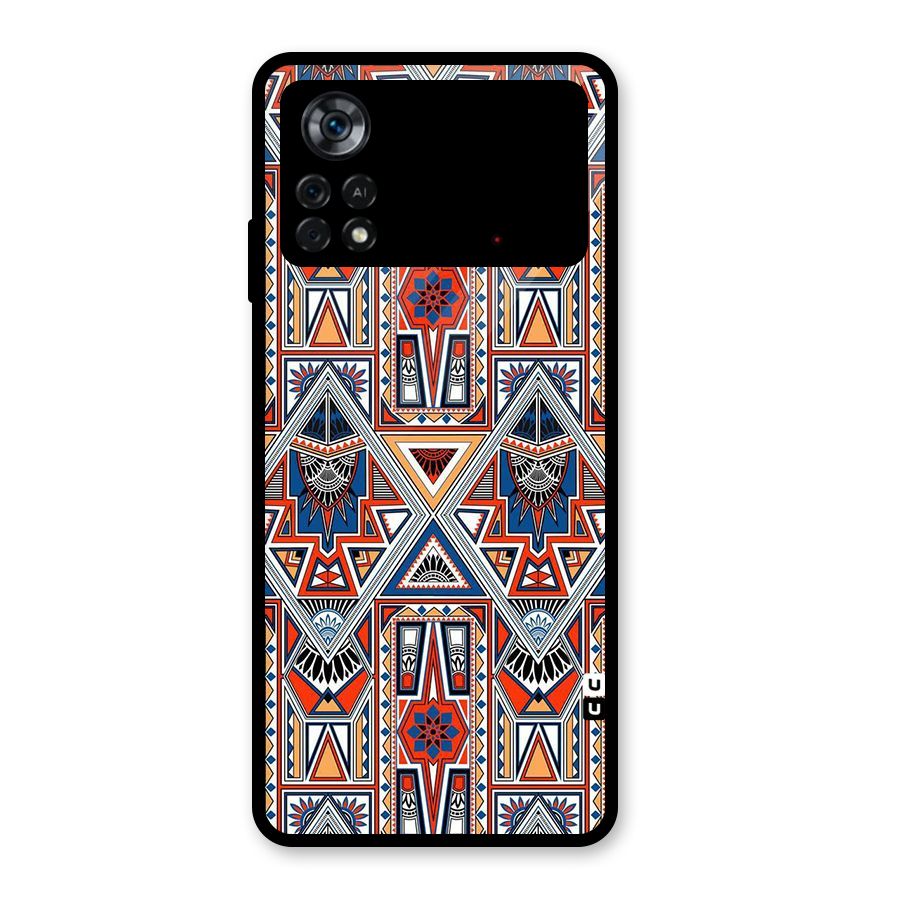 Creative Aztec Art Glass Back Case for Poco X4 Pro 5G