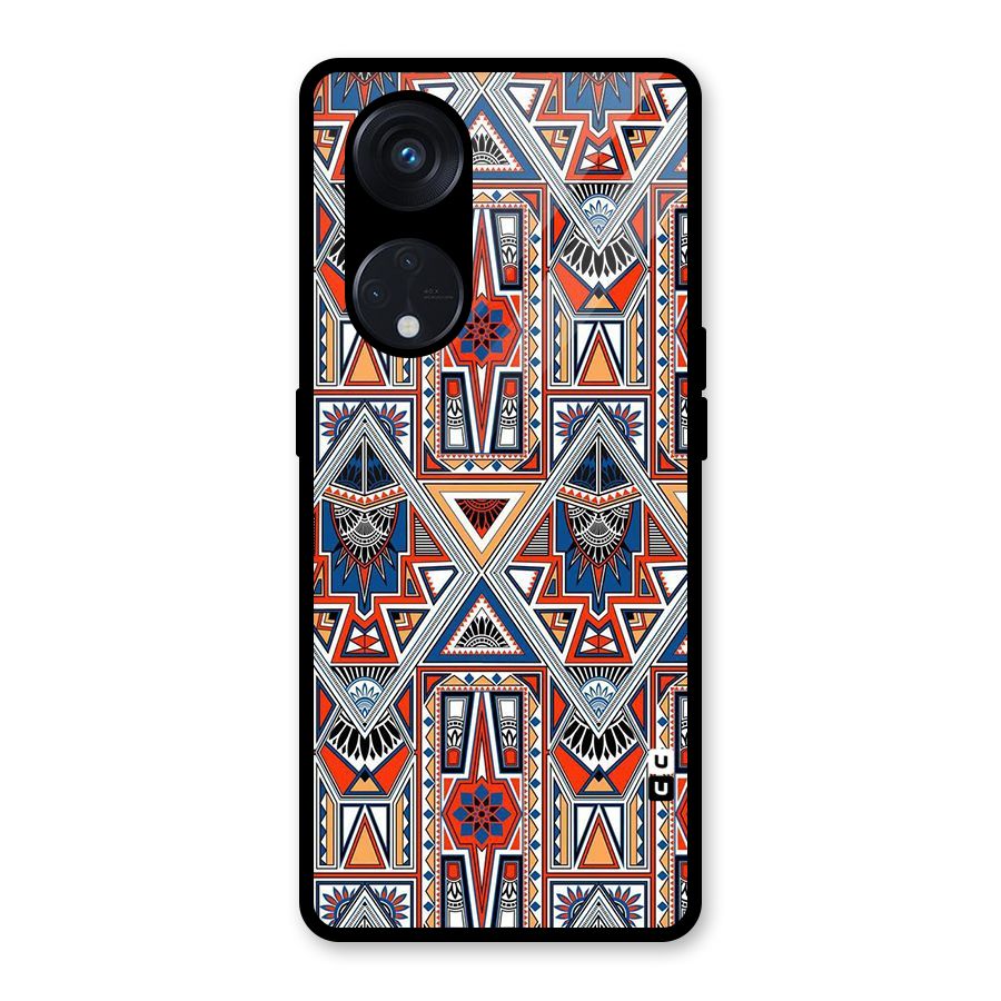 Creative Aztec Art Glass Back Case for Reno8 T 5G
