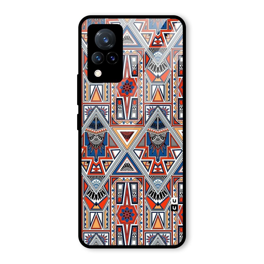 Creative Aztec Art Glass Back Case for Vivo V21 5G