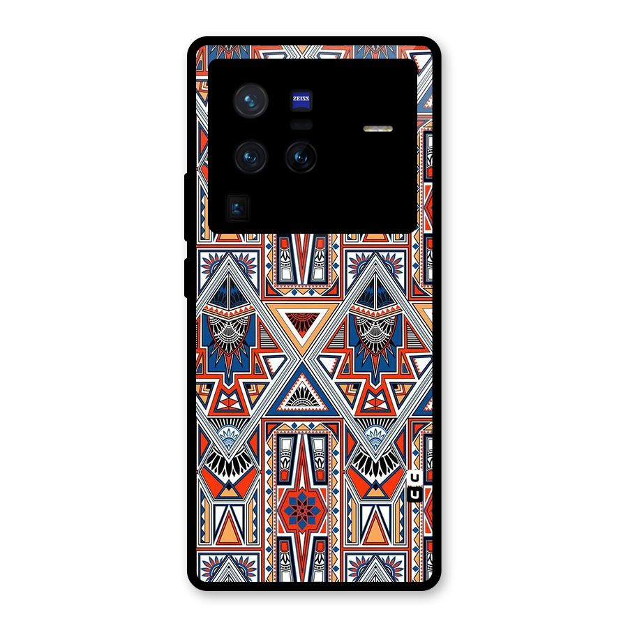 Creative Aztec Art Glass Back Case for Vivo X80 Pro