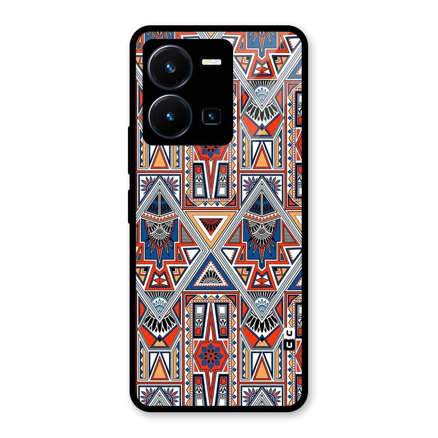 Creative Aztec Art Glass Back Case for Vivo Y35