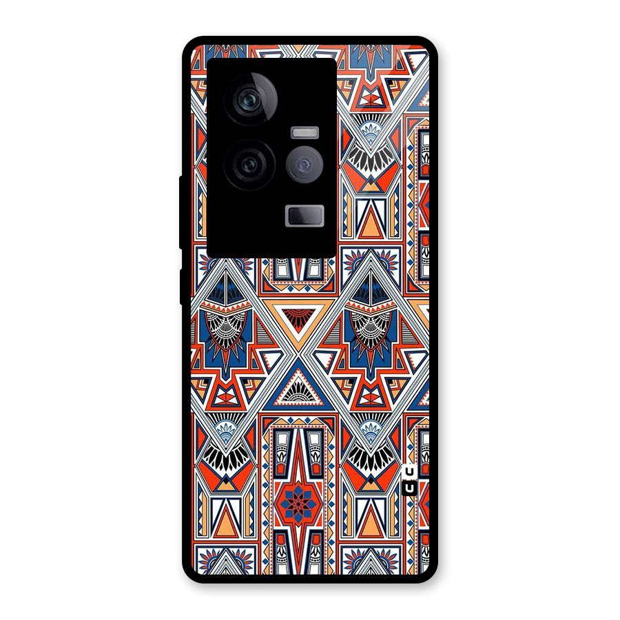 Creative Aztec Art Glass Back Case for Vivo iQOO 11 5G