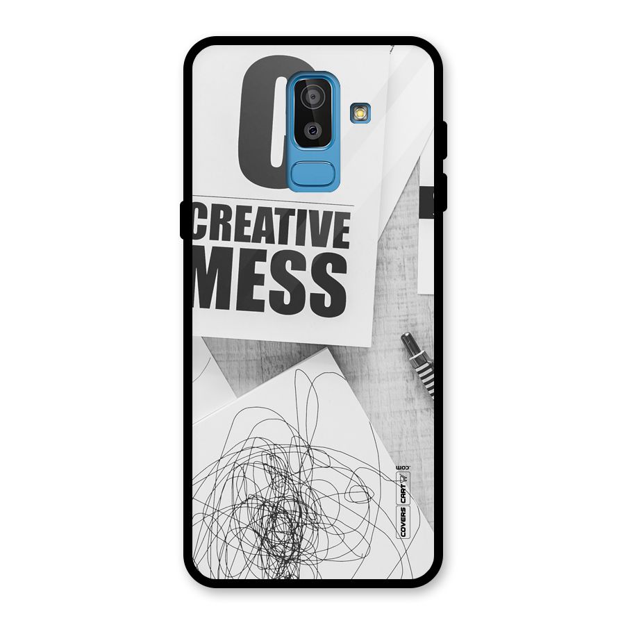 Creative Mess Glass Back Case for Galaxy J8