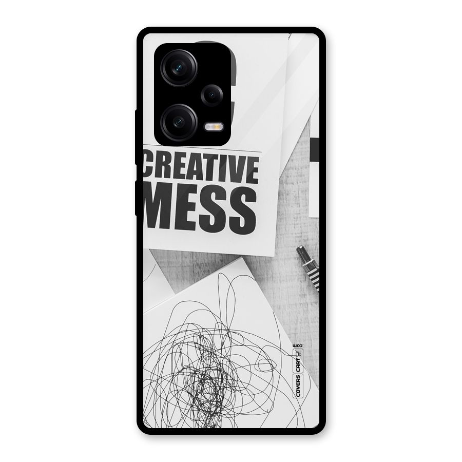 Creative Mess Glass Back Case for Redmi Note 12 Pro