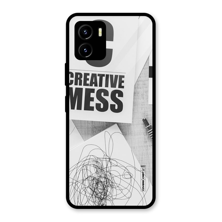 Creative Mess Glass Back Case for Vivo Y15s
