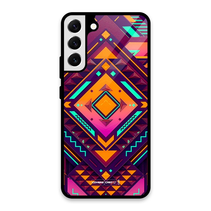 Creative Rhombus Glass Back Case for Galaxy S22 Plus 5G