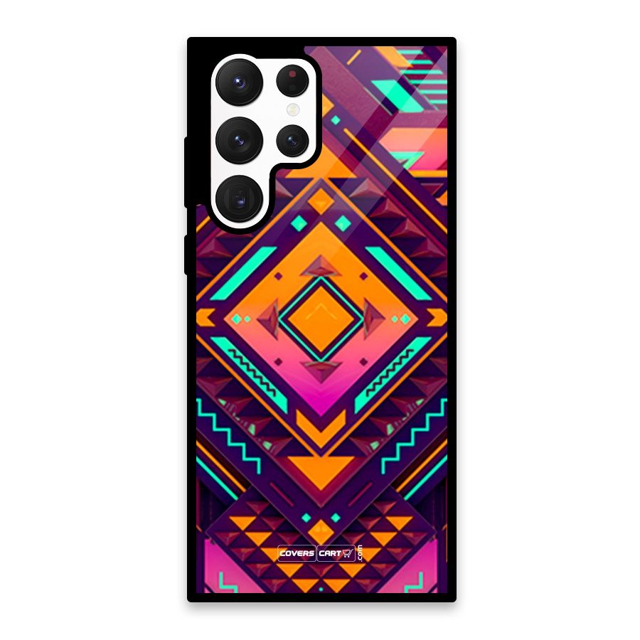 Creative Rhombus Glass Back Case for Galaxy S22 Ultra 5G