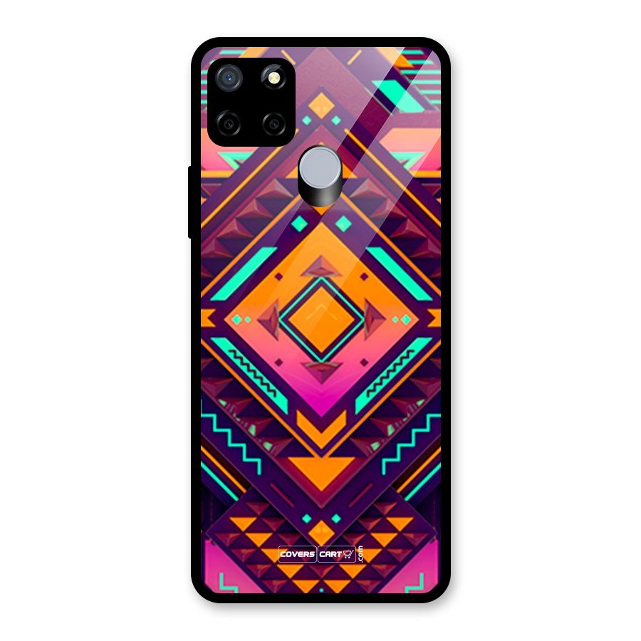 Creative Rhombus Glass Back Case for Realme Narzo 30A