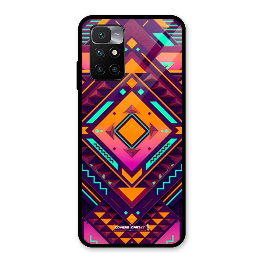 Creative Rhombus Glass Back Case for Redmi 10 Prime