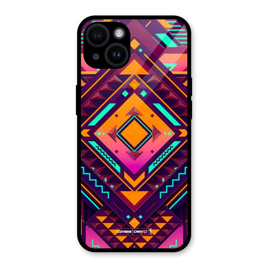 Creative Rhombus Glass Back Case for iPhone 14