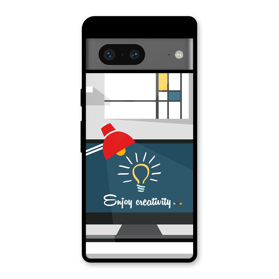 Creative Workspace Design Glass Back Case for Google Pixel 7