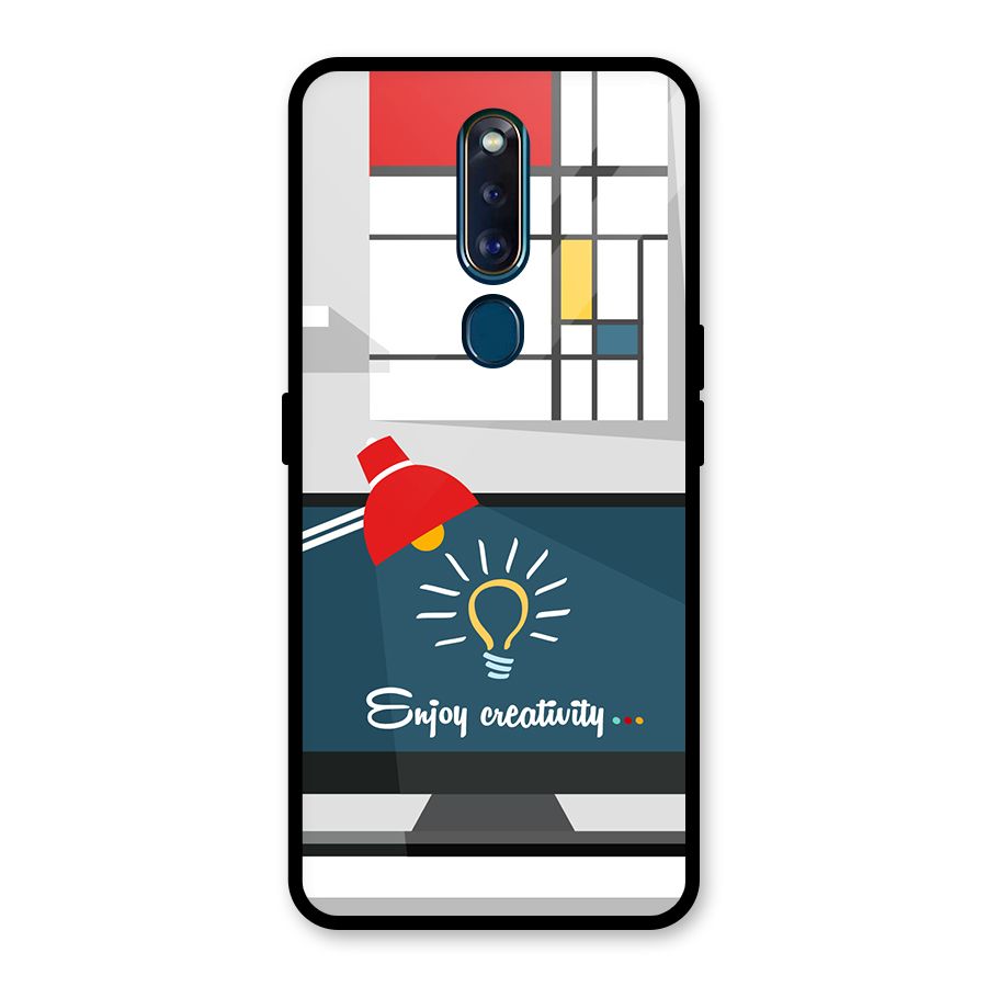 Creative Workspace Design Glass Back Case for Oppo F11 Pro