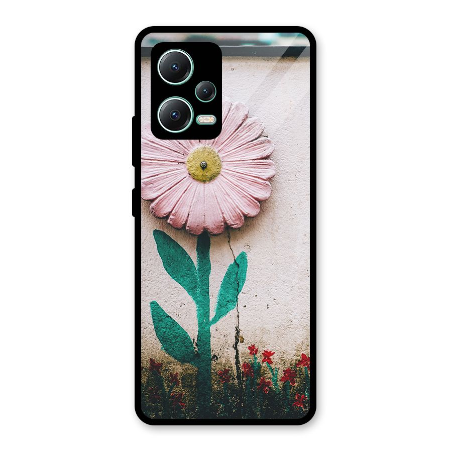 Creativity Flower Glass Back Case for Redmi Note 12 5G