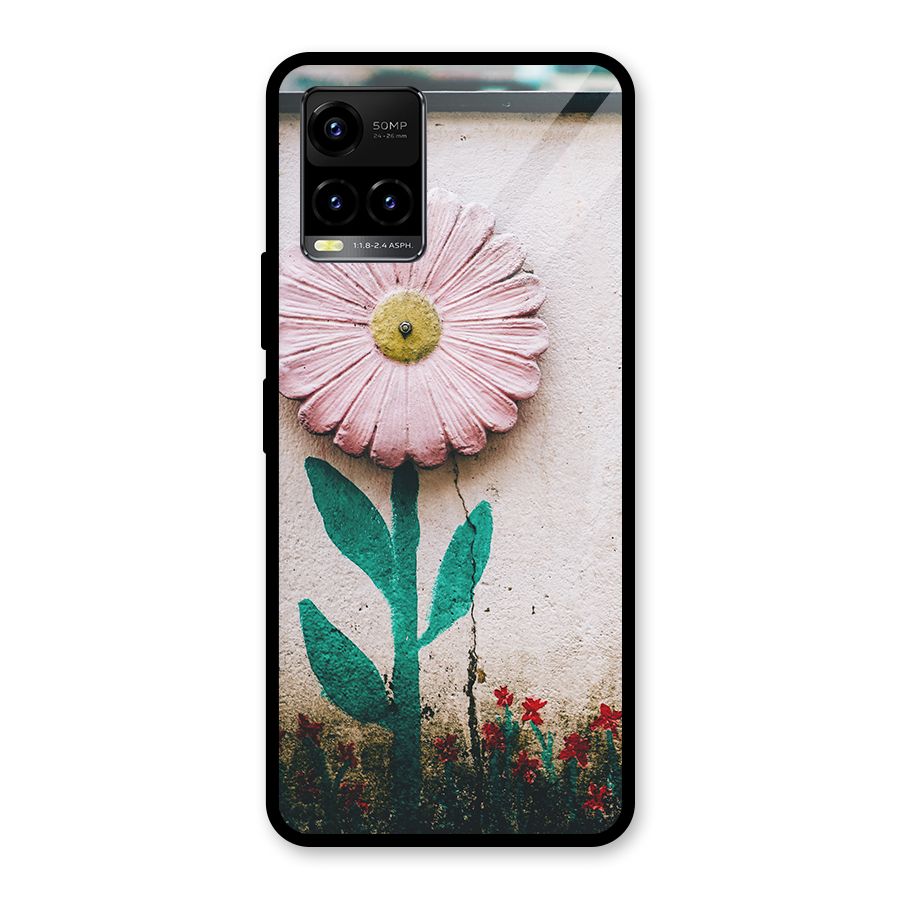 Creativity Flower Glass Back Case for Vivo Y21A