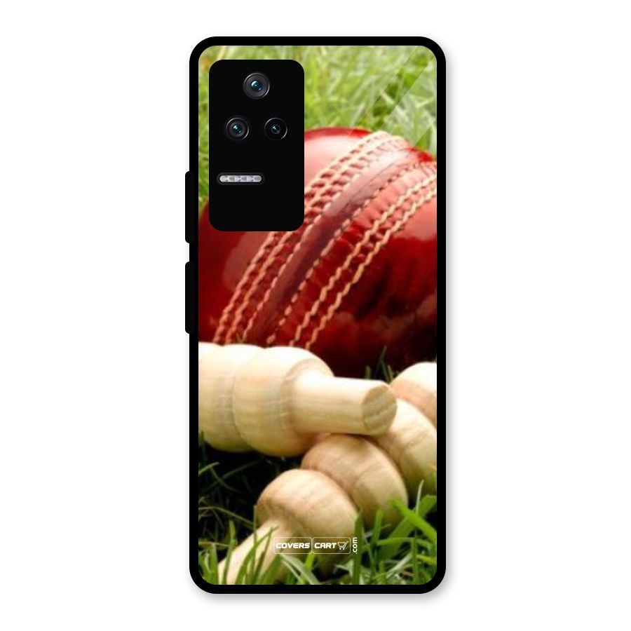 Cricket Ball and Stumps Glass Back Case for Poco F4 5G