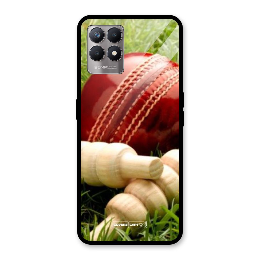 Cricket Ball and Stumps Glass Back Case for Realme Narzo 50