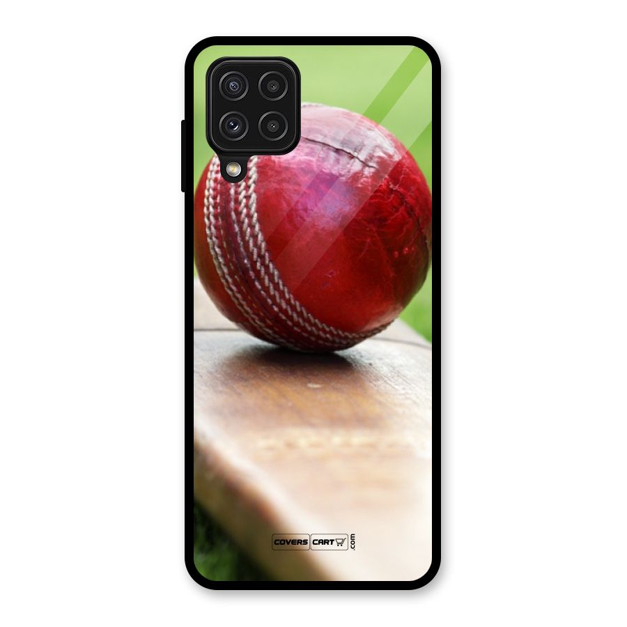 Cricket Bat Ball Glass Back Case for Galaxy A22 4G