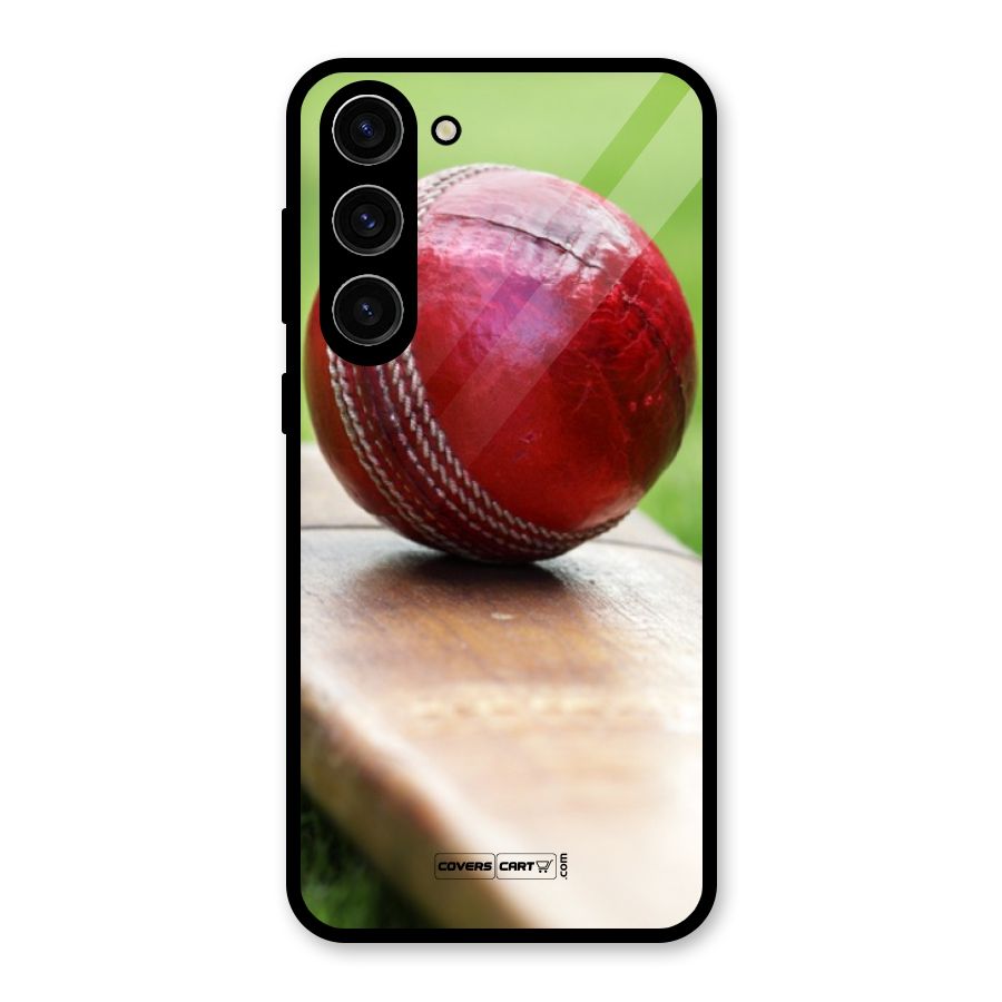Cricket Bat Ball Glass Back Case for Galaxy S23 Plus