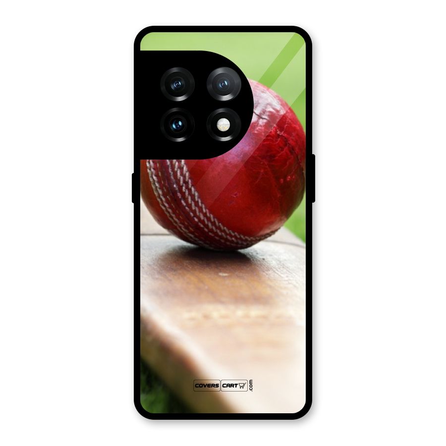 Cricket Bat Ball Glass Back Case for OnePlus 11