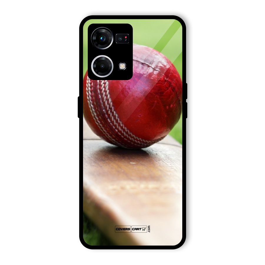 Cricket Bat Ball Glass Back Case for Oppo F21s Pro 4G