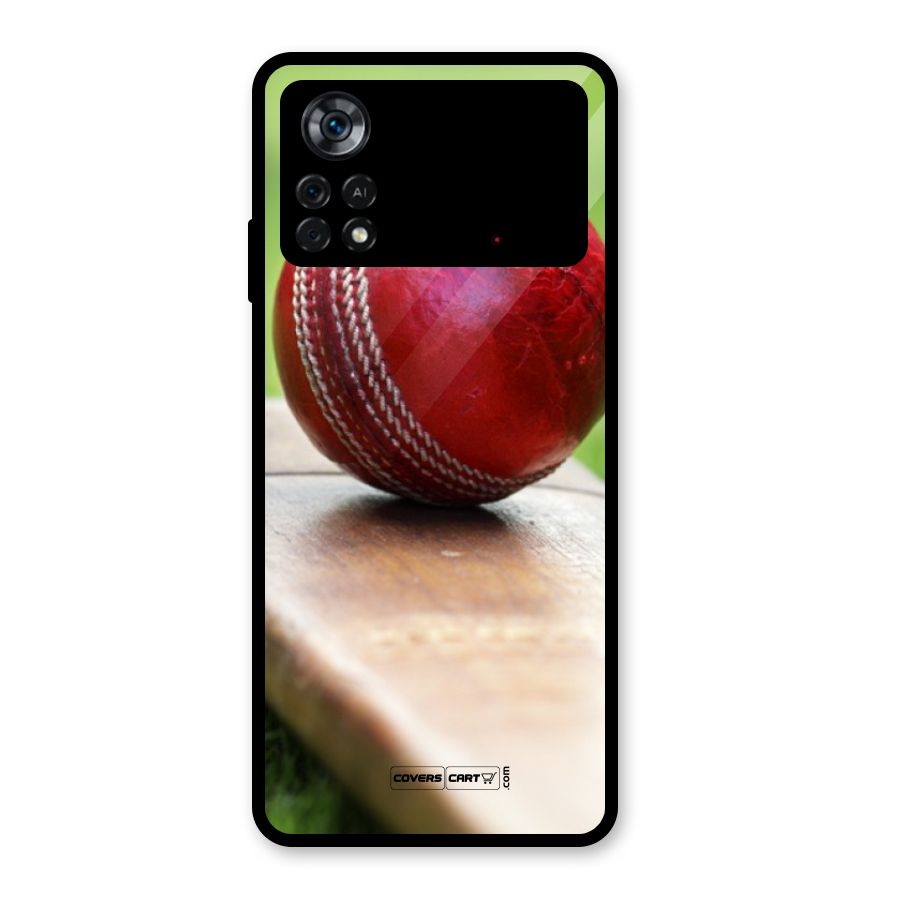 Cricket Bat Ball Glass Back Case for Poco X4 Pro 5G