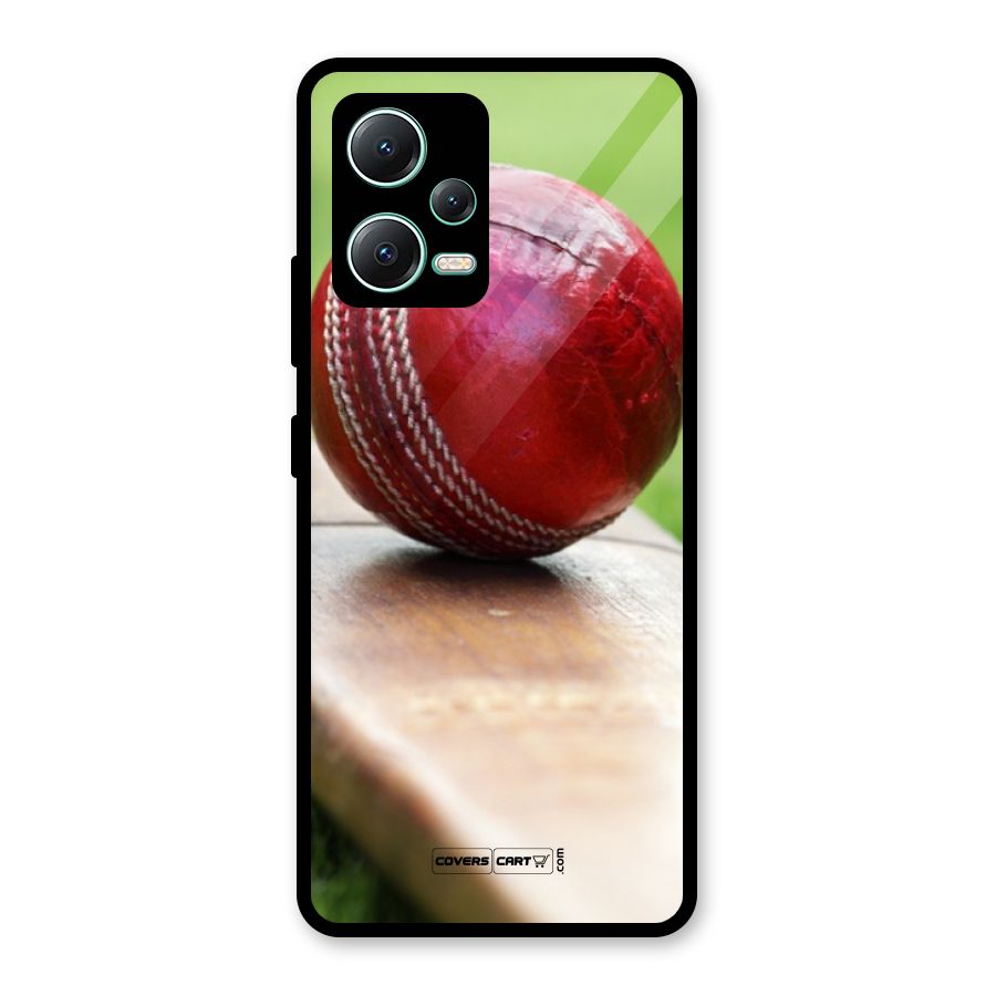 Cricket Bat Ball Glass Back Case for Redmi Note 12 5G