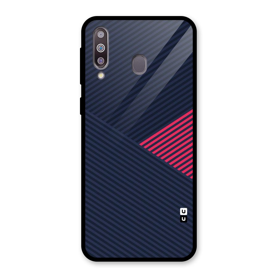 Criscros Stripes Glass Back Case for Galaxy M30