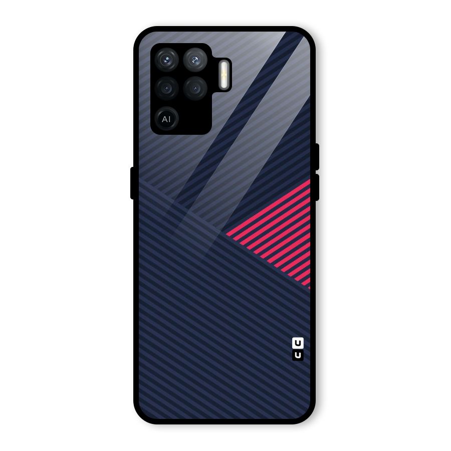 Criscros Stripes Glass Back Case for Oppo F19 Pro