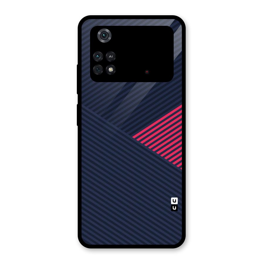Criscros Stripes Glass Back Case for Poco M4 Pro 4G
