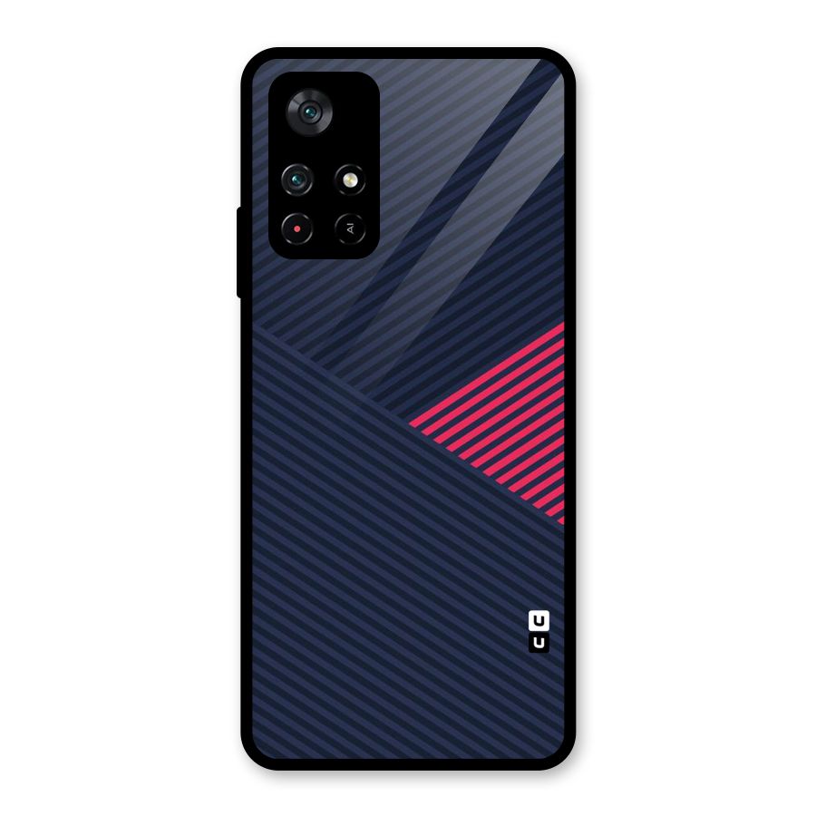 Criscros Stripes Glass Back Case for Poco M4 Pro 5G