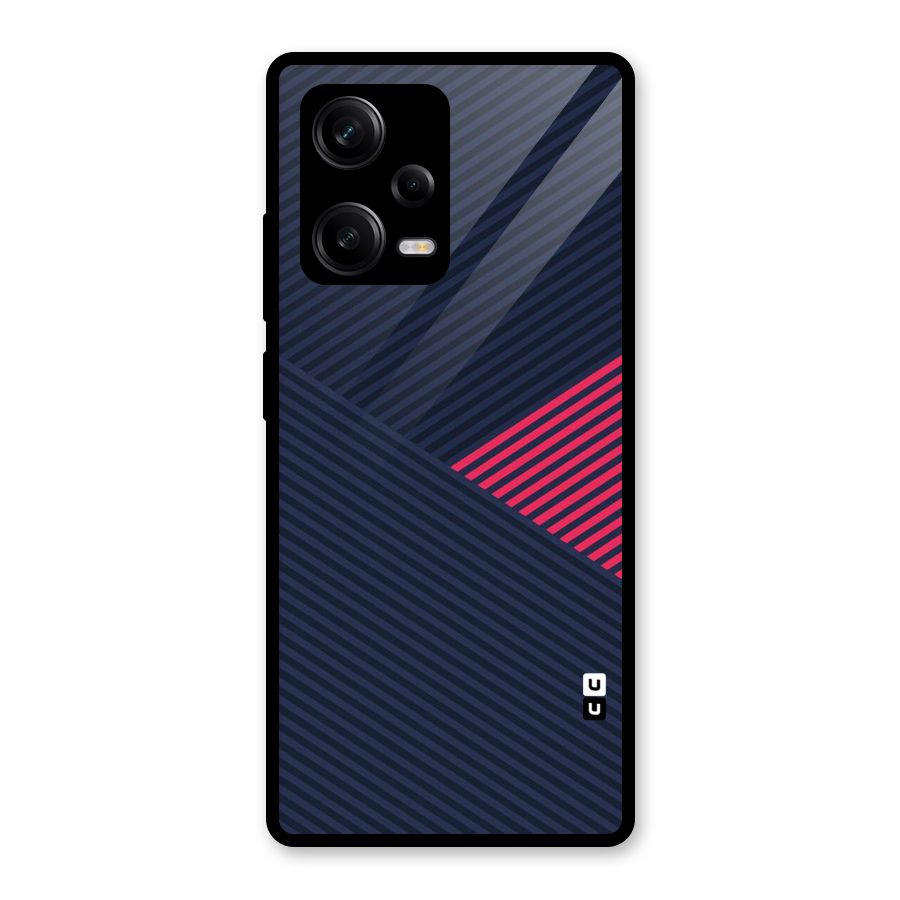 Criscros Stripes Glass Back Case for Redmi Note 12 Pro