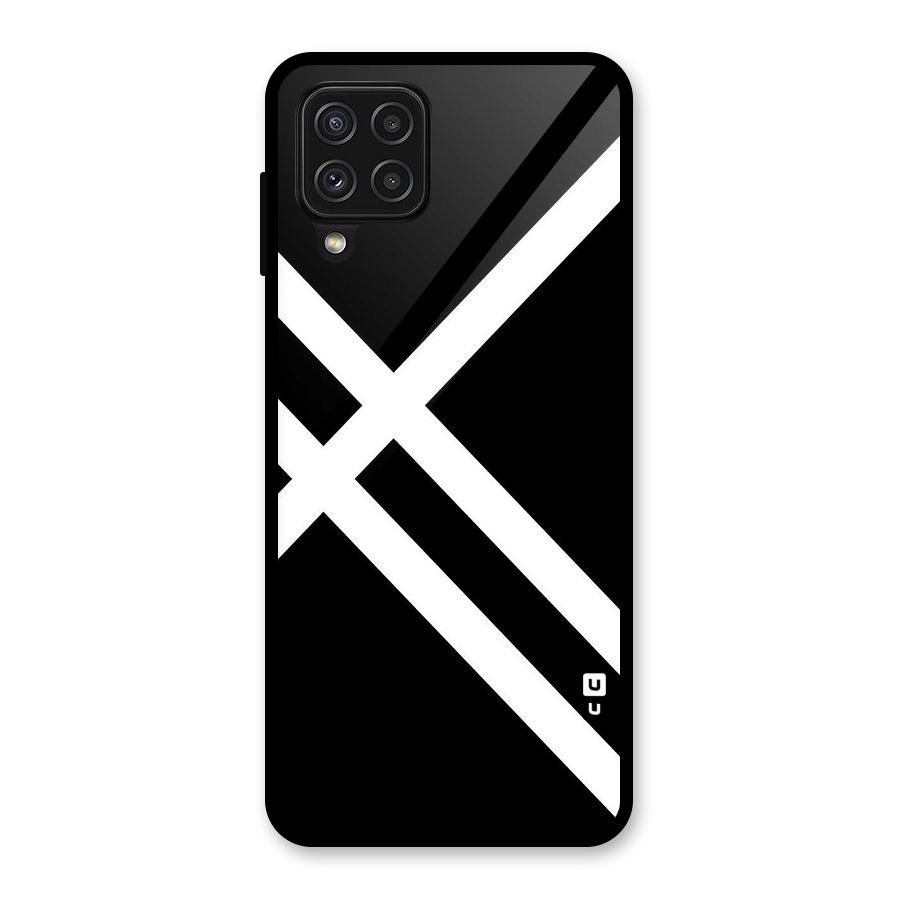CrissCross Lines Glass Back Case for Galaxy A22 4G