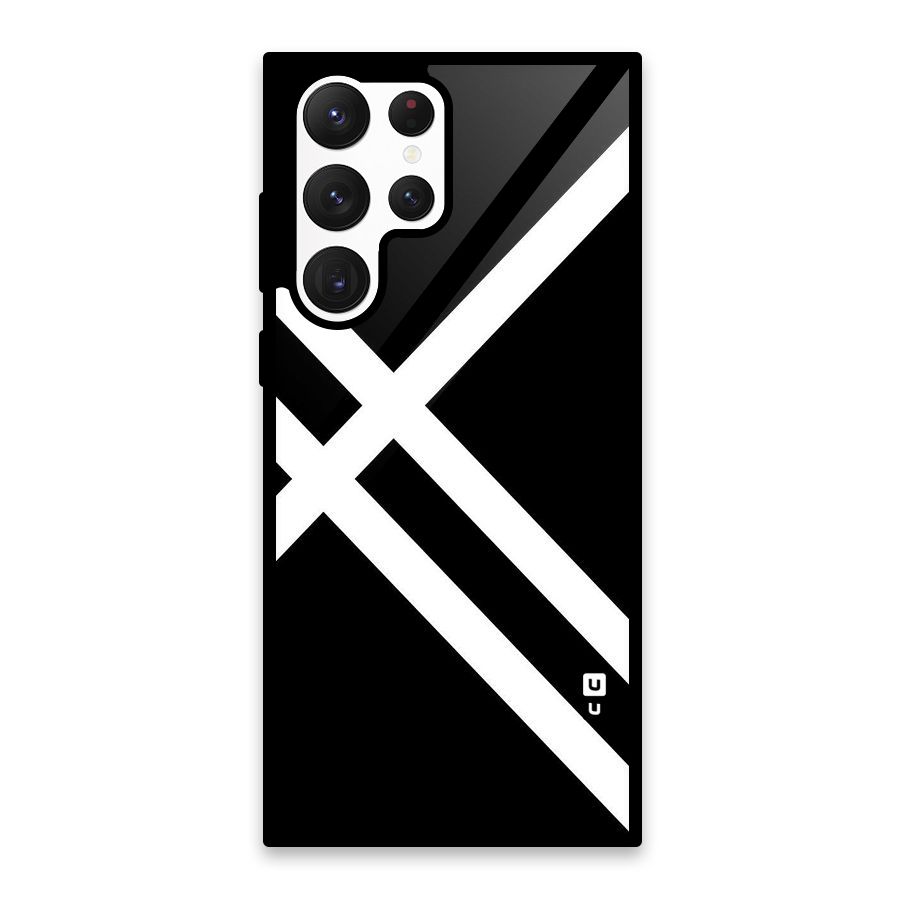 CrissCross Lines Glass Back Case for Galaxy S22 Ultra 5G