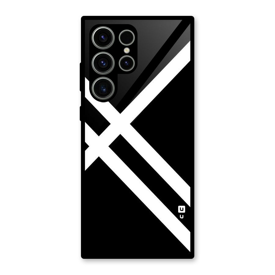 CrissCross Lines Glass Back Case for Galaxy S23 Ultra