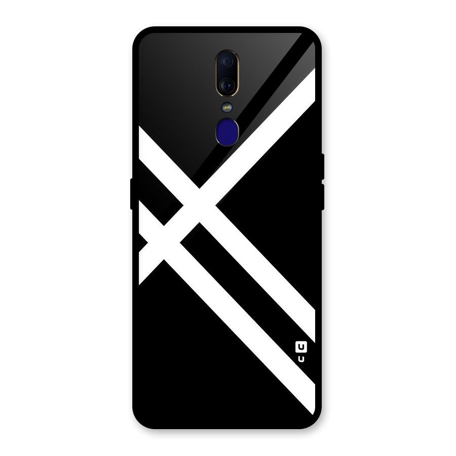 CrissCross Lines Glass Back Case for Oppo F11