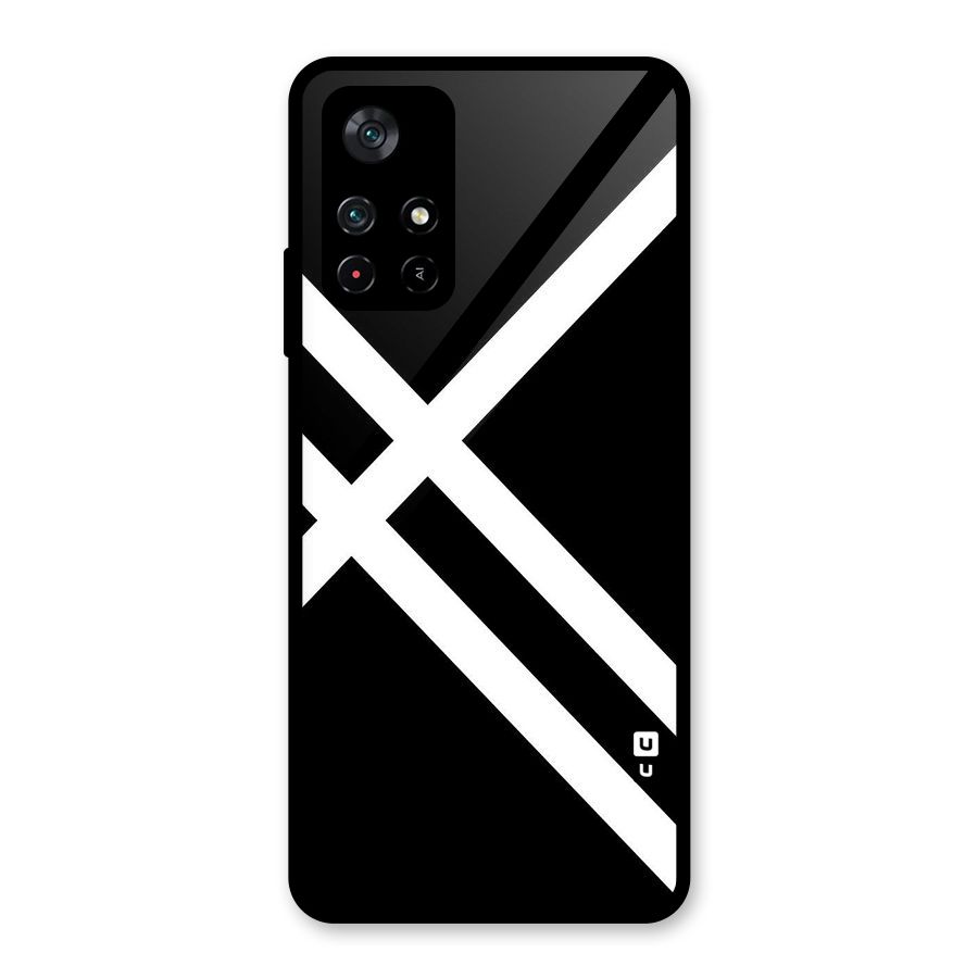 CrissCross Lines Glass Back Case for Poco M4 Pro 5G