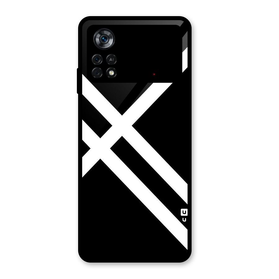 CrissCross Lines Glass Back Case for Poco X4 Pro 5G