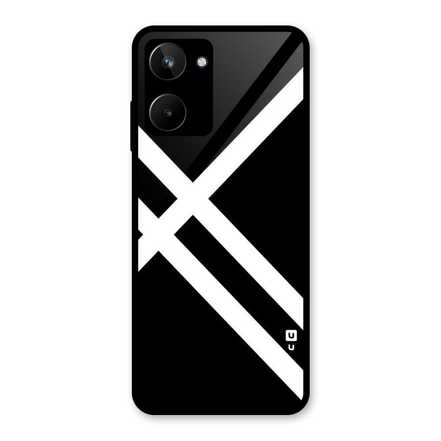 CrissCross Lines Glass Back Case for Realme 10