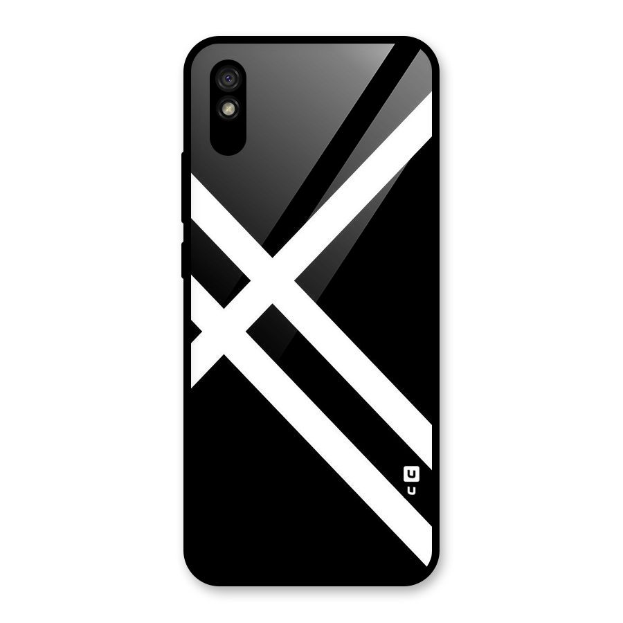 CrissCross Lines Glass Back Case for Redmi 9A