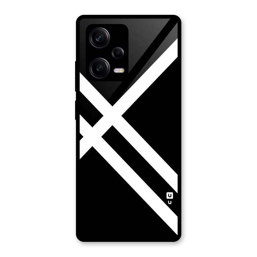 CrissCross Lines Glass Back Case for Redmi Note 12 Pro