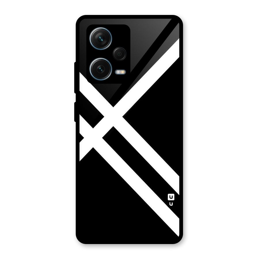 CrissCross Lines Glass Back Case for Redmi Note 12 Pro Plus 5G