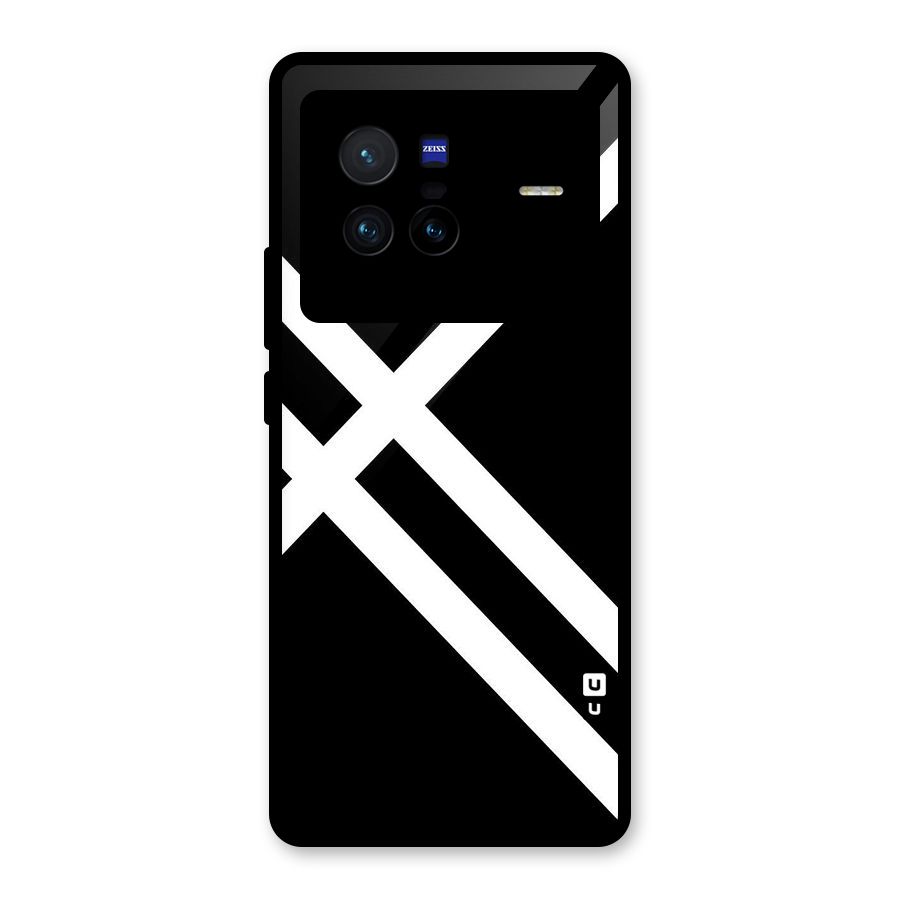CrissCross Lines Glass Back Case for Vivo X80