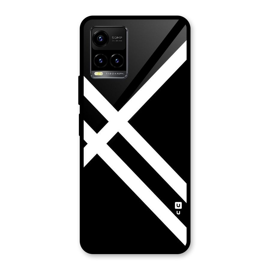 CrissCross Lines Glass Back Case for Vivo Y21A