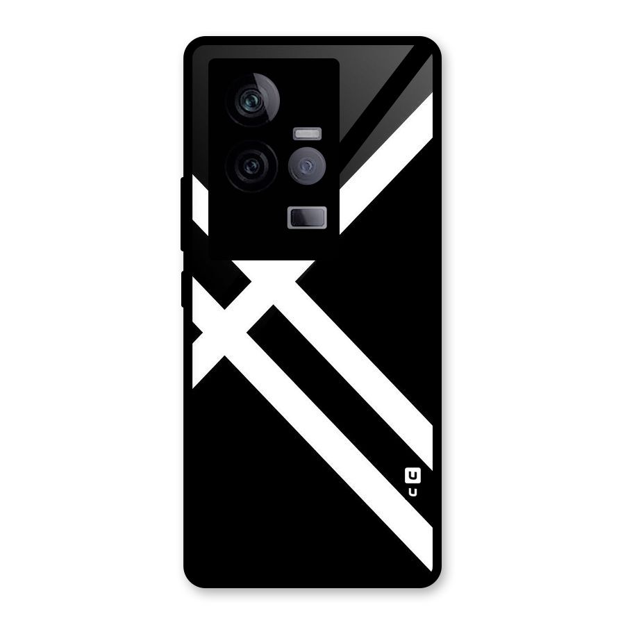 CrissCross Lines Glass Back Case for Vivo iQOO 11 5G
