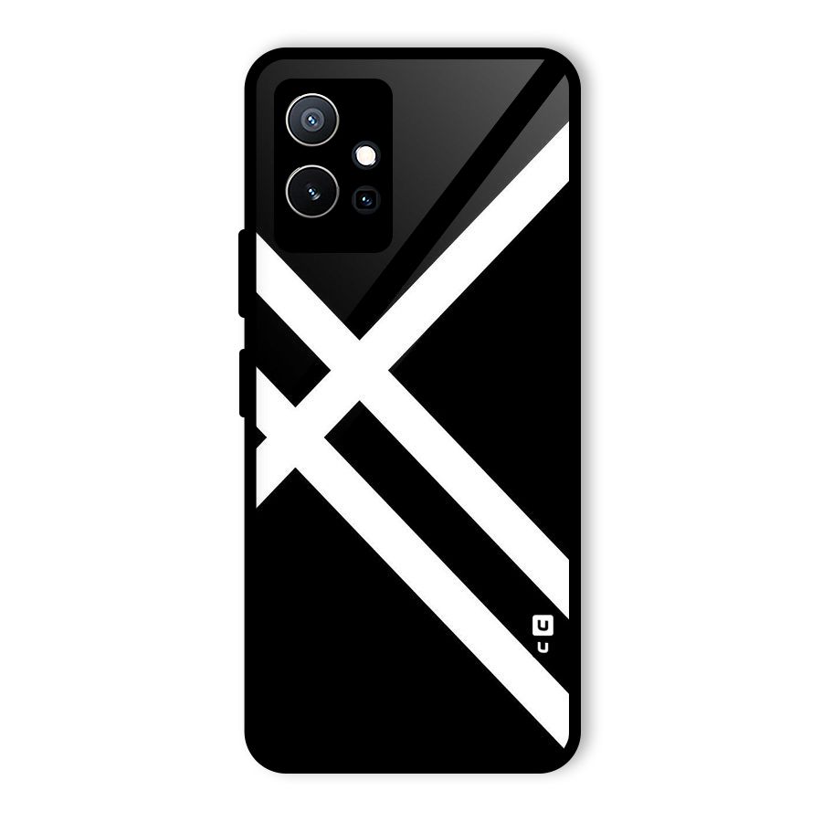 CrissCross Lines Glass Back Case for Vivo iQOO Z6