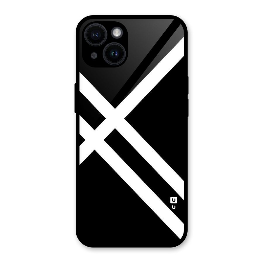 CrissCross Lines Glass Back Case for iPhone 14
