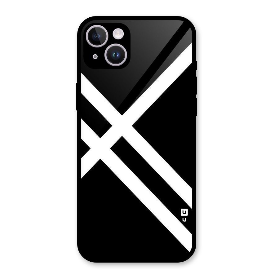 CrissCross Lines Glass Back Case for iPhone 14 Plus