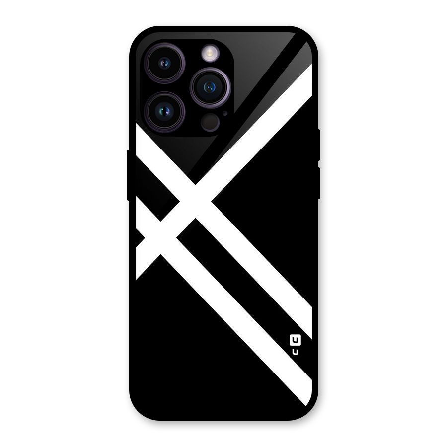 CrissCross Lines Glass Back Case for iPhone 14 Pro Max