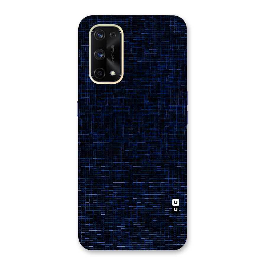Criss Cross Blue Pattern Glass Back Case for Realme X7 Pro